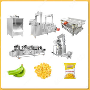 Machine Pour Chips De Plantain Banane Coût De L'Usine 300 Kg/H